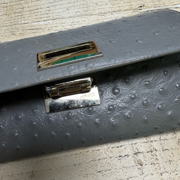 Kate Spade New York Gray Ostrich-Embossed Leather Wallet - Picture 5 of 7
